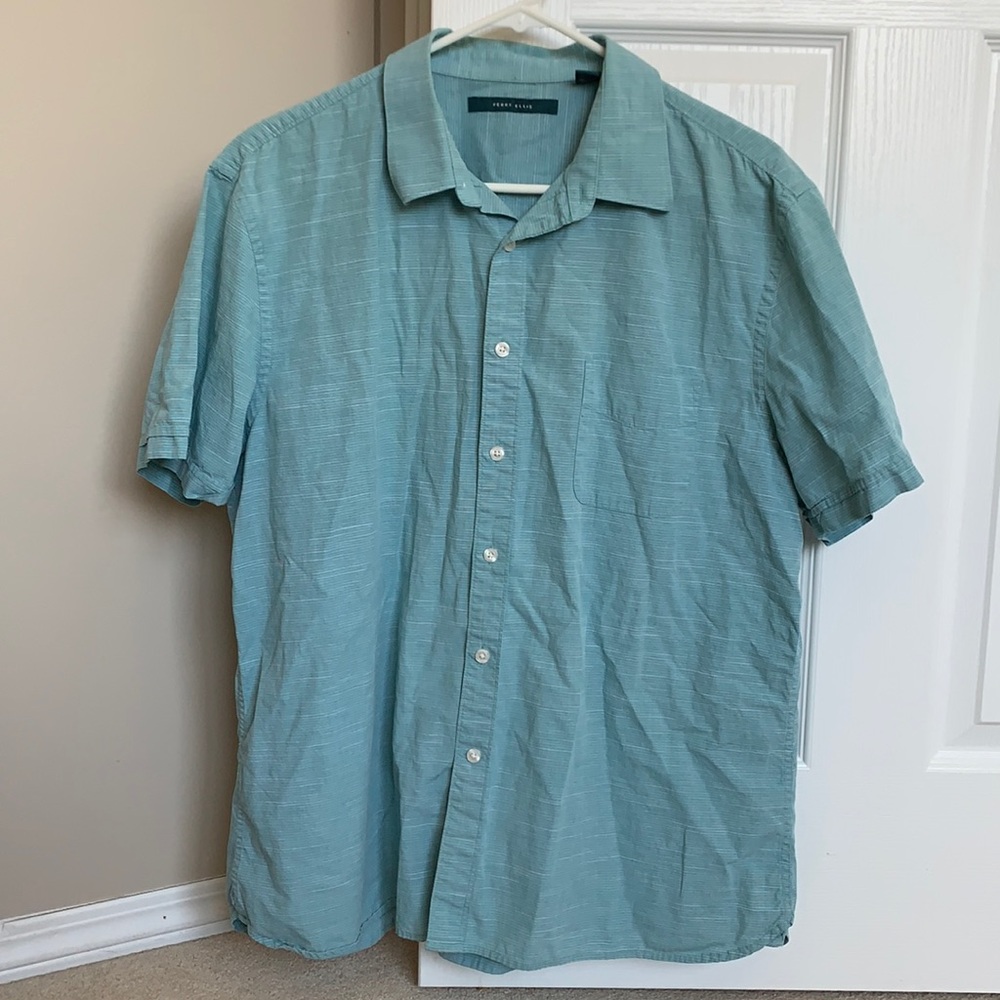 Perry Ellis Short Sleeve Button Down Size XL EUC